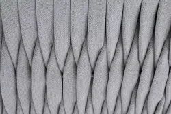 "Монако" диван 2-местный плетеный из роупа, каркас алюминий светло-серый (RAL7035) муар, роуп светло-серый 40 мм, ткань светло-серая