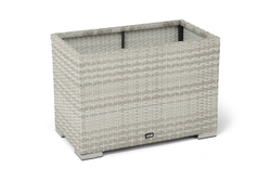 "Лунго" кашпо для цветов большое плетеное из искусственного ротанга, цвет бежевый