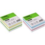 Блок бумаги для записи на склейке 9х9х4,5 см, цветной ассорти, Стамм, 1шт.