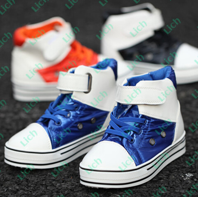 Кеды детские высокие двухцветные на липучках