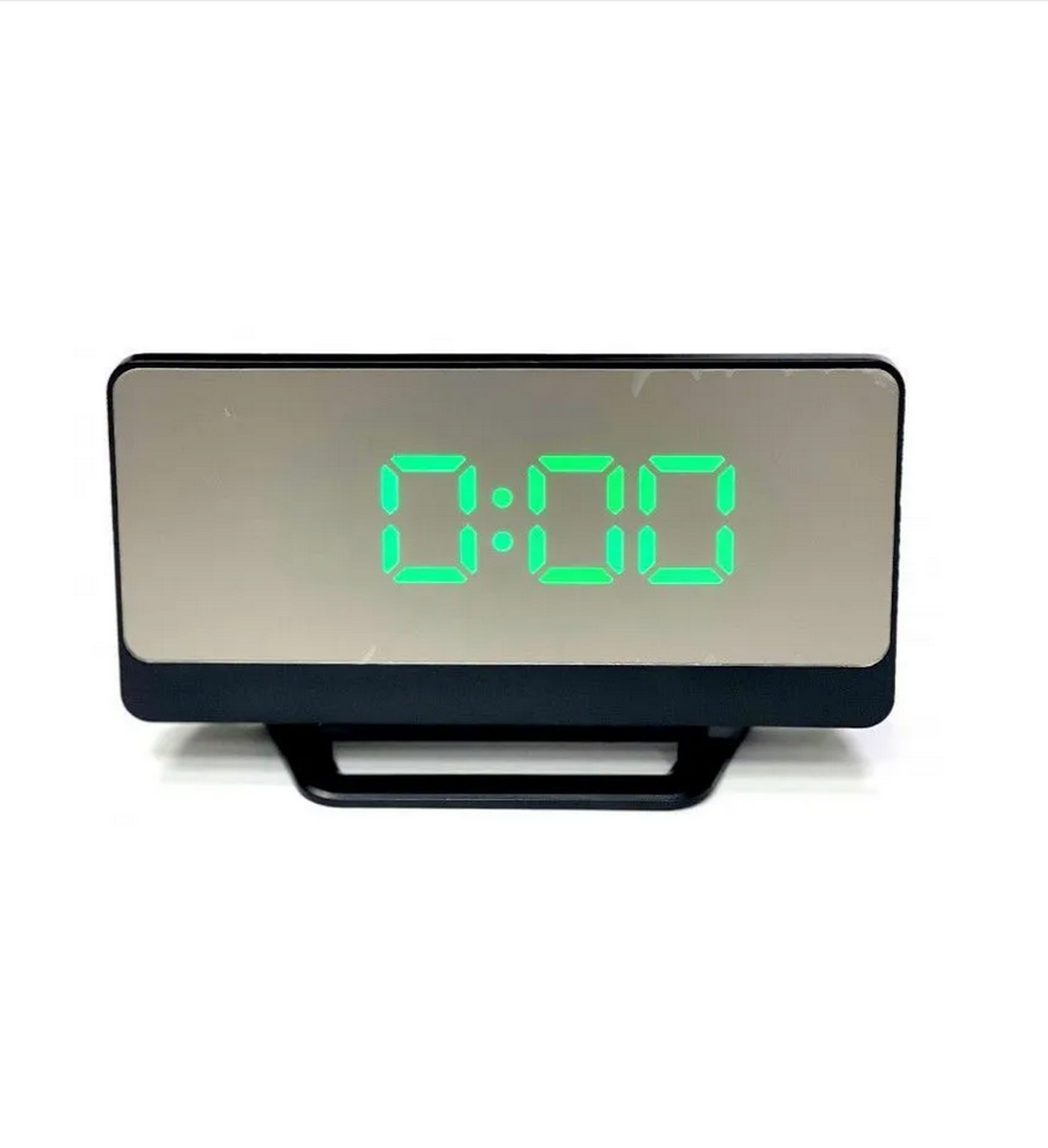 Часы зеркальные LED MIRROR NA-068 Зеленое свечение USB