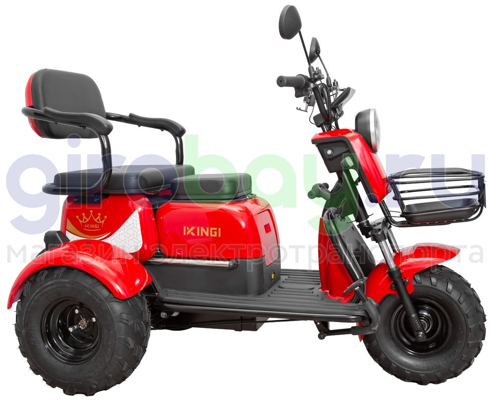 Электротрицикл IKINGI T3 Pro MAX 1000W (60V/30Ah) - Красный фото №3