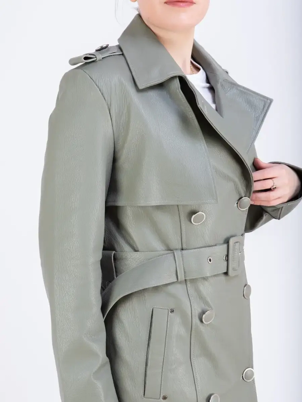 Тренчкот женский плащ женский кожаный