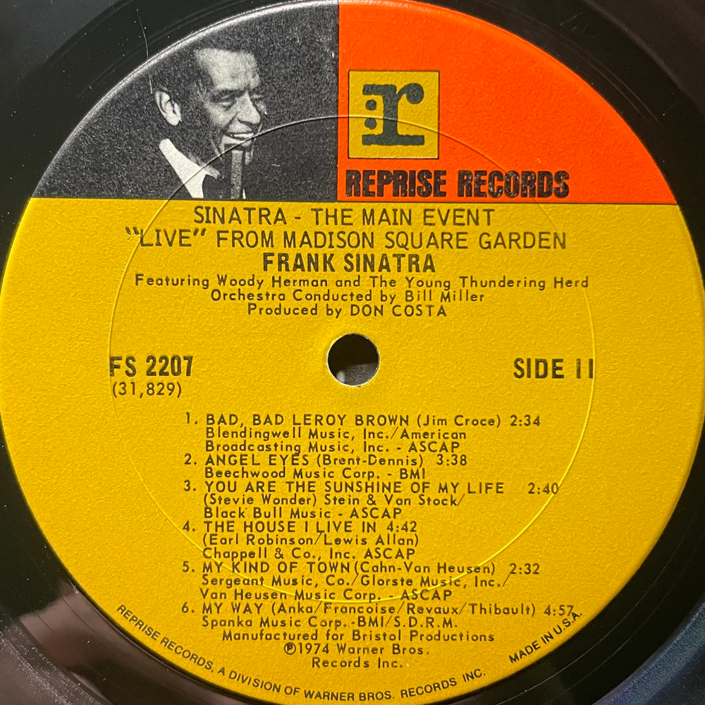 Sinatra ‎– The Main Event - Live (США 1974г.)