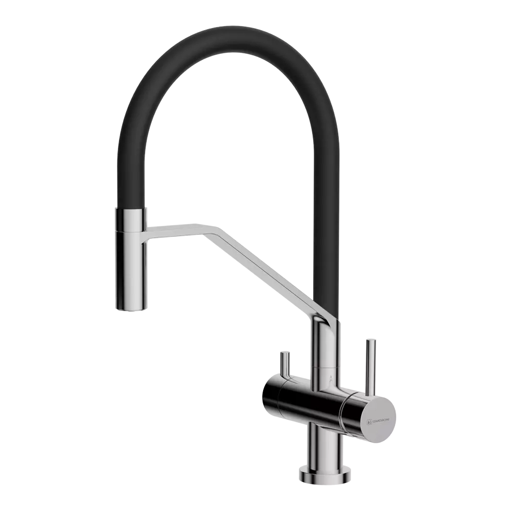 Смеситель Akeno-GM-GR латунь/вороненая сталь/серый