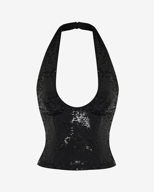 Топ корсетного типа из пайеток