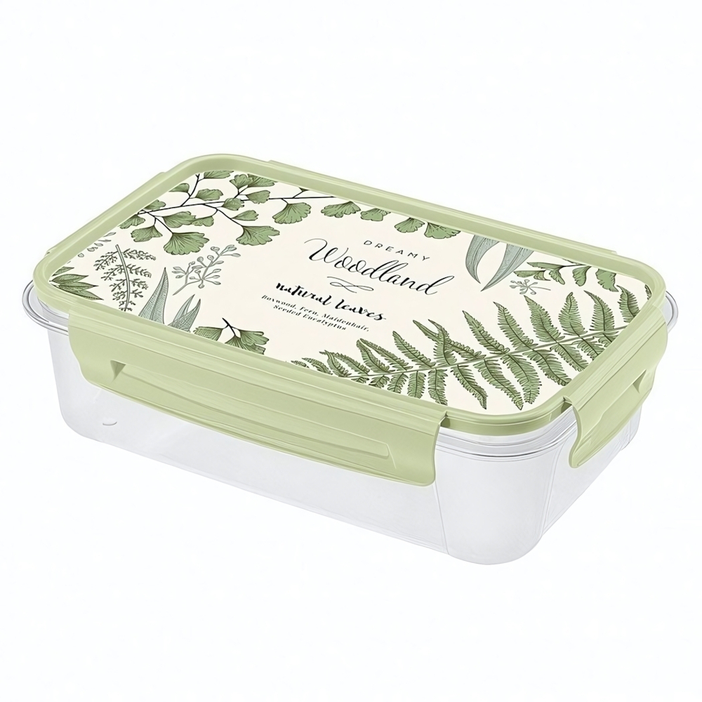 Контейнер для продуктов lock&ok с декором 0,75л (зеленый)