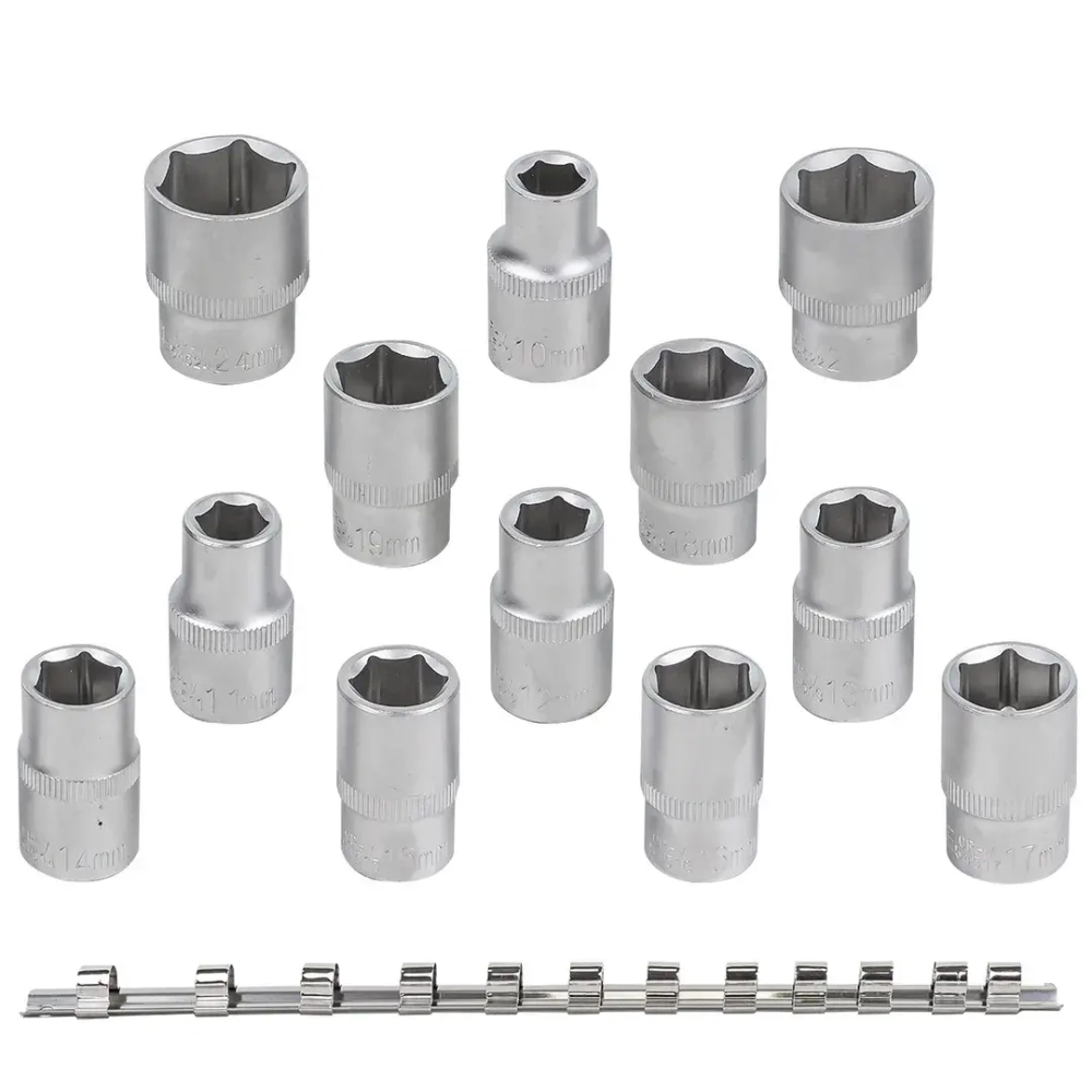 Набор головок 12пр. 1/2''6гр.(10-19,22,24мм), на планке RockForce##Rock FORCE RF-4121-5