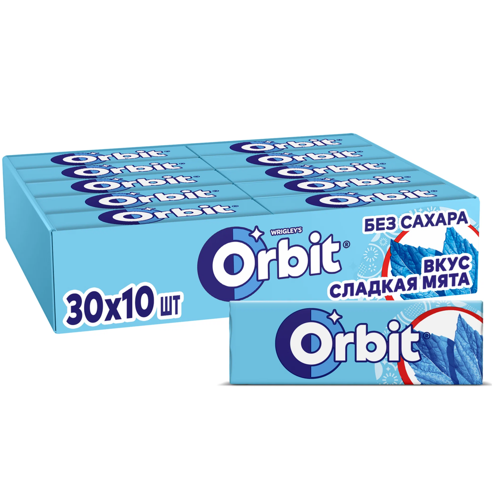 Жевательная резинка Orbit вкус сладкая мята без сахара, 13 г х 30 шт