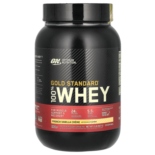 Optimum Nutrition, Gold Standard 100% Whey, сыворотка, французский ванильный крем, 907 г (2 фунта)