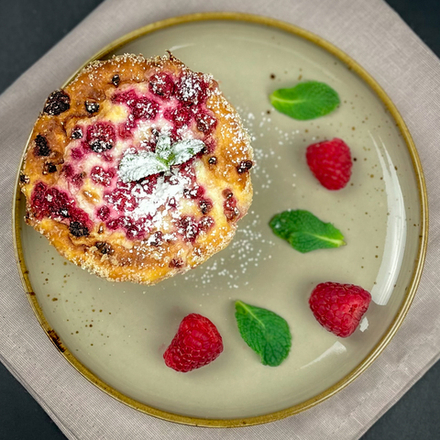 Запеканка с малиной