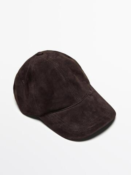 Massimo Dutti Замшевая кепка, шоколадный