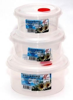 Набор контейнеров с клапаном для свч 0,8/1,2/1,9