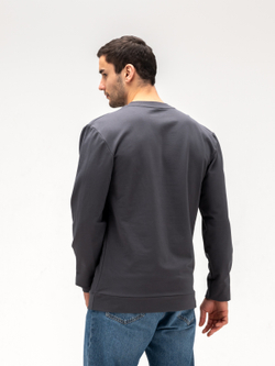 Лонгслив мужской хлопковый. Графит