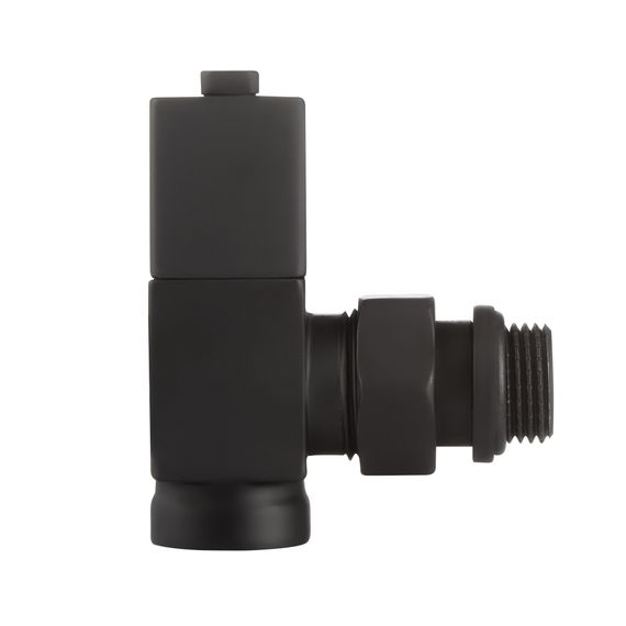 Набор дизайн-вентилей Royal Thermo CUBE, угловой (черный) 1/2quot; — (7)