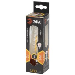 Лампочка светодиодная ЭРА F-LED BTW-5W-827-E14 Е14 / E14 5Вт филамент свеча витая матовая теплый белый свет