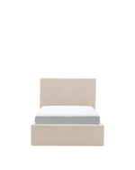 Кровать Nahiri бежевого цвета из шенилла с ящиком для хранения 90 x 200 см