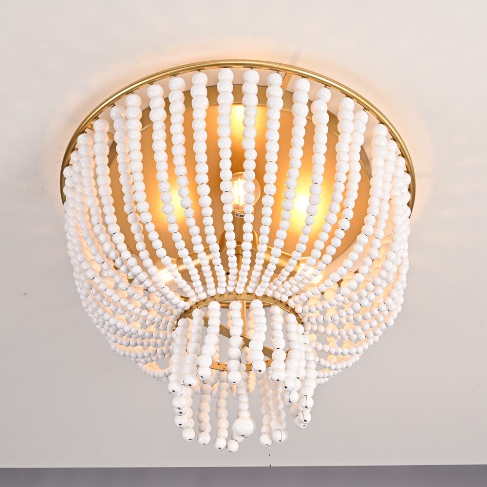 Потолочная Люстра Jacqueline Clear Flush-Mount Brass By Imperiumloft