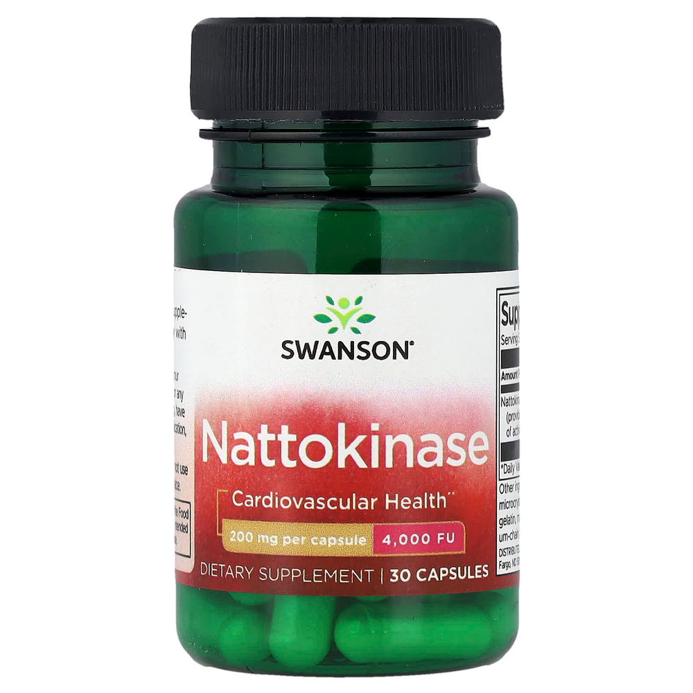 Swanson Vitamins, Наттокиназа, 200 мг, 30 капсул