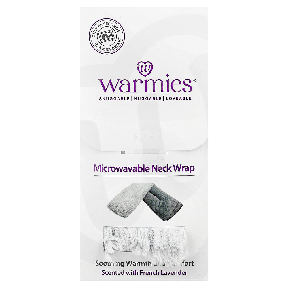 Warmies, повязка для шеи, которую можно использовать для микроволновой печи, серый зефир, французская лаванда, 1 шт.