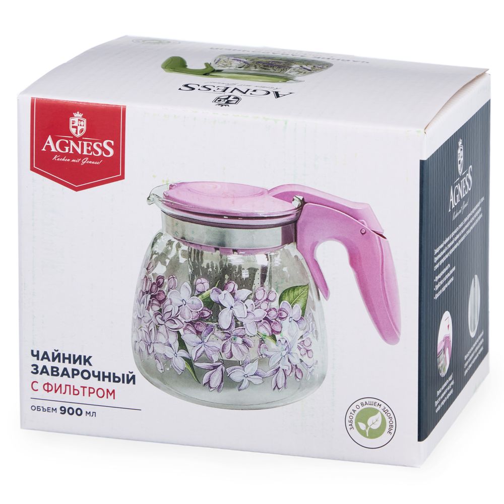 ЗАВАРОЧНЫЙ ЧАЙНИК AGNESS С ФИЛЬТРОМ "ПАРИЖСКИЕ КОТЫ" 900 МЛ.