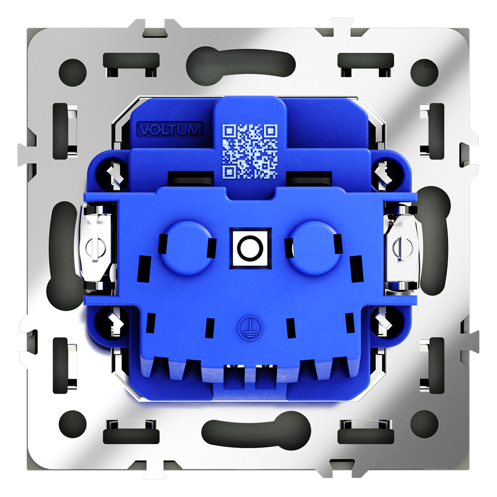 Розетка встраиваемая VOLTUM S70 с заземлением 16А, (титан)