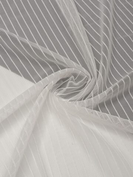 Сетка эластичная теплая белая в полоску метражом