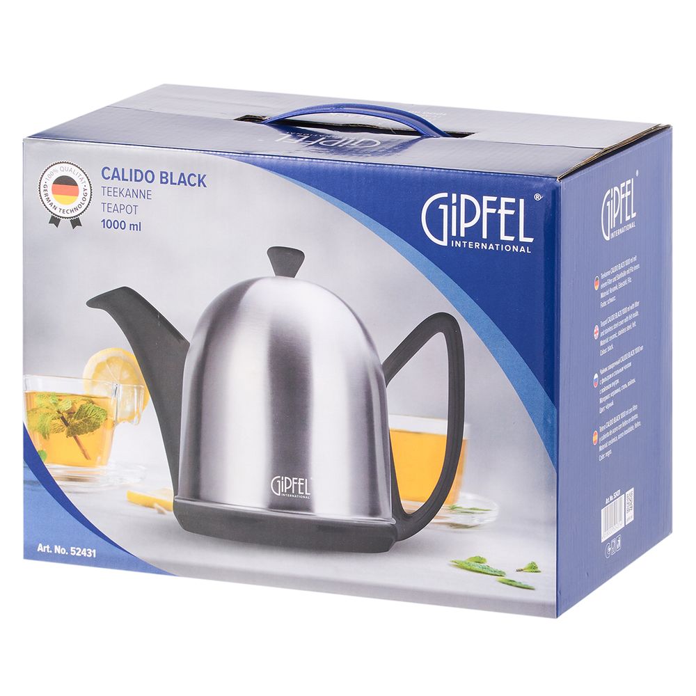 Заварочный чайник Gipfel Calido Black 52431 1000 мл