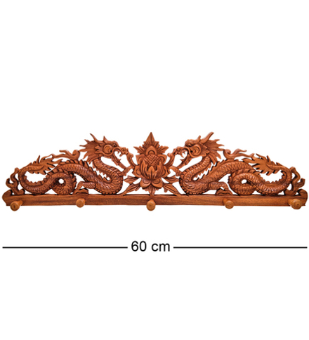 17-120 Панно-вешалка «Два дракона» (суар, о.Бали)