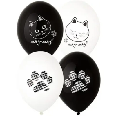 Воздушные Шары Котики Лапки 36см с гелием и обработкой