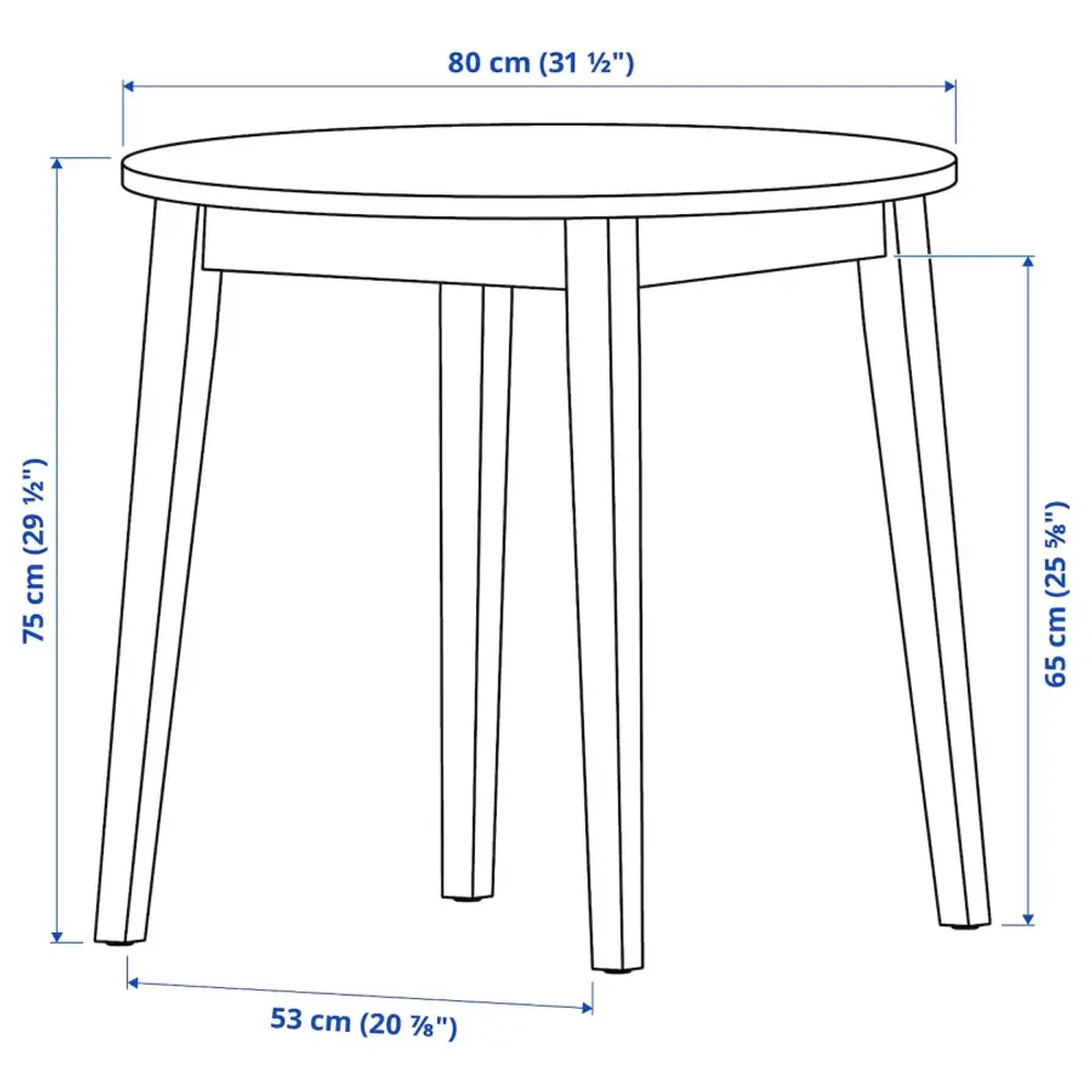 Стол и 2 стула - NACKANÄS / EBBALYCKE/ NACKANАS  IKEA/ НАКАНАС/  ЭББАЛЮККЕ ИКЕА, 80х75 см, белый /коричневый