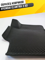 Коврики EVA для Hyundai Elantra 3 поколение, XD (09.2003 - 01.2010) - Комплект в салон - 3D С бортиками - Черный - Черный кант