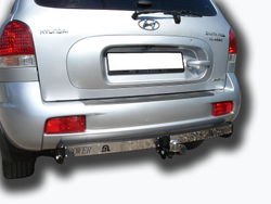 Фаркоп(прицепное) Лидер-Плюс для HYUNDAI SANTA FE CLASSIC (SM) (ТАГАЗ) 2001-2006, 2007-... (C НЕРЖ. ПЛАСТИНОЙ)(паспорт и сертификат в комплекте)(без электрики)H205-A(N)