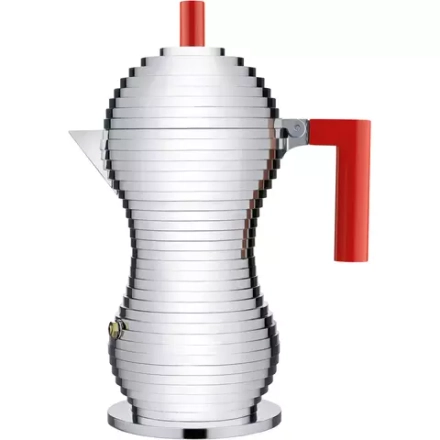 Alessi - Алюминиевая Турка кофеварка  Pulcina на 6 чашек. (индукция) / артикул   MDL02/6RFM  / GTIN 8003299412679