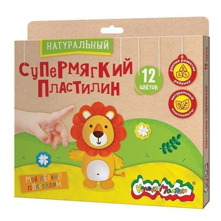 Пластилин натуральный супермягкий Каляка- Маляка,12 цв., 360 г., с европодвесом3+