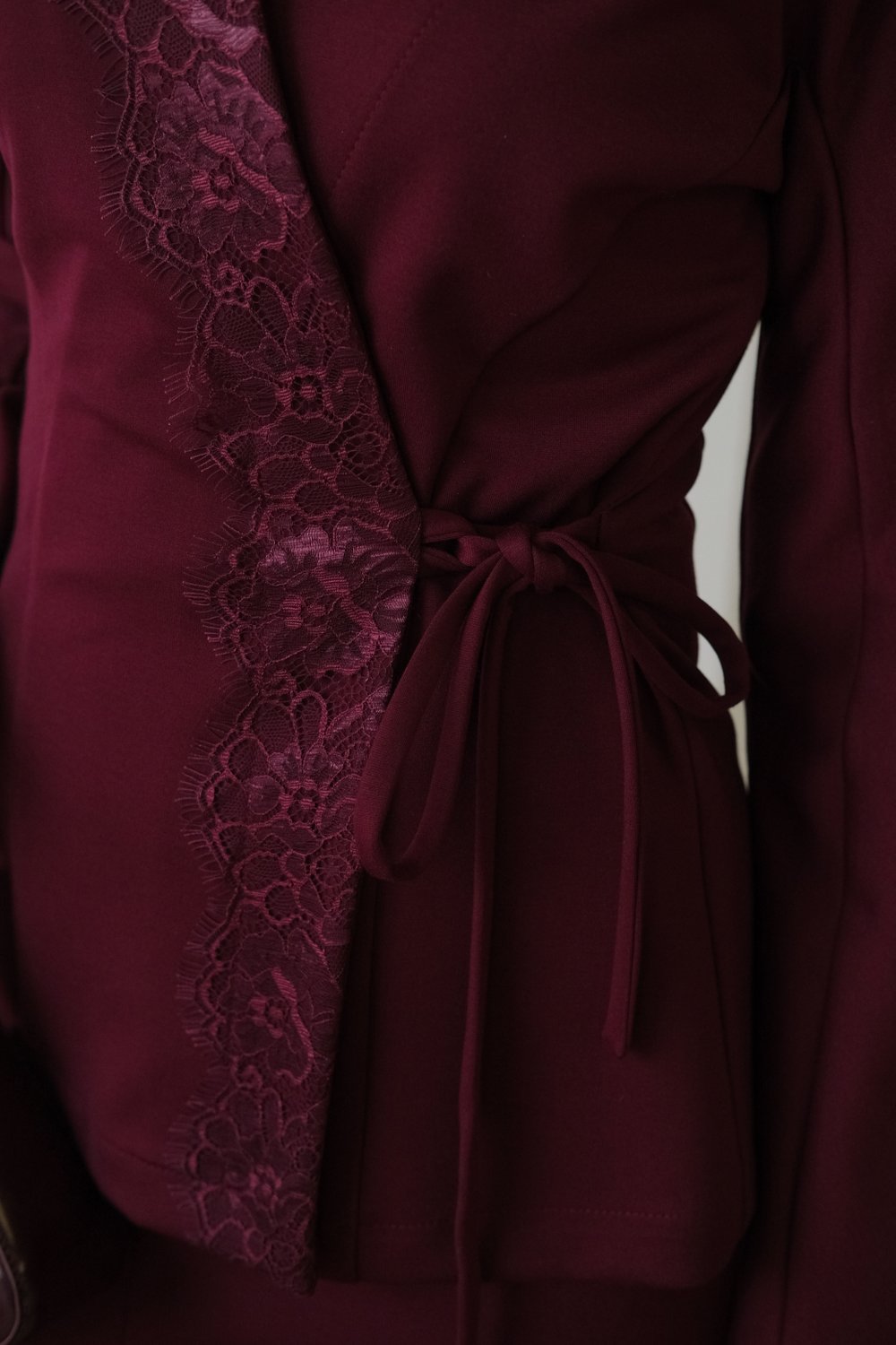 Кардиган из трикотажа джерси бургунди