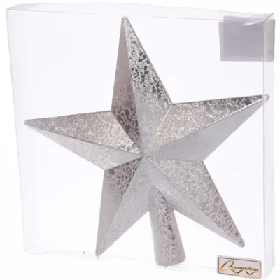 Верхушка на ёлку SHINE «Glow» 20 см, silver