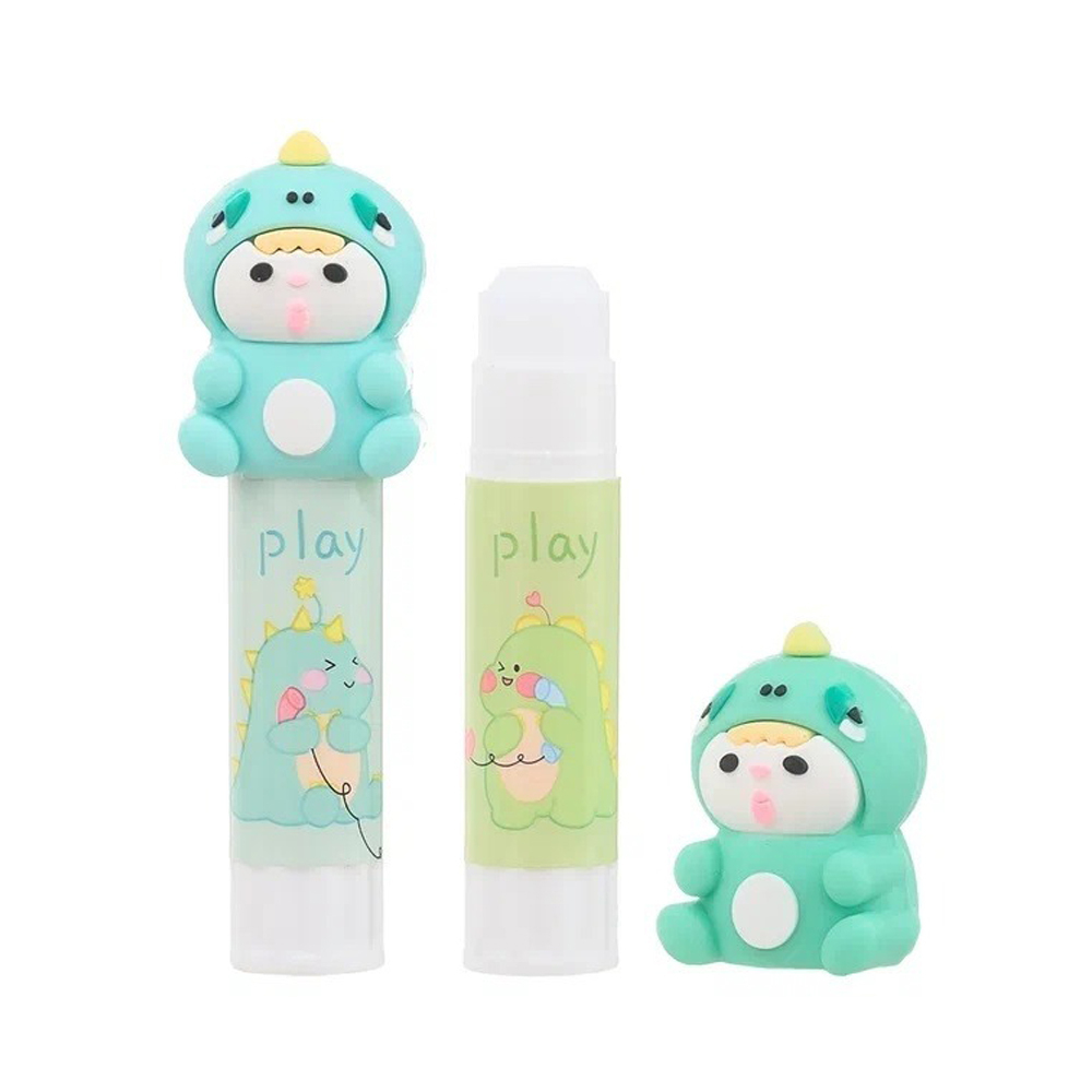 Клей-карандаш Basir белый, серия "Динозаврик", 9 грамм, 24 шт