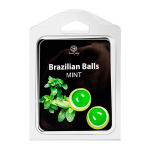 Набор из 2 шариков с массажным маслом с ароматом мяты Secret Play Brazilian Balls
