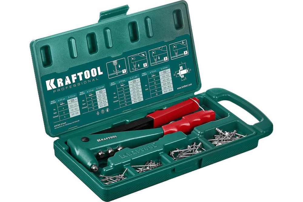 KRAFTOOL  X-3 2.4-4.8 мм, литой заклепочник в кейсе (31170-H6_z01)