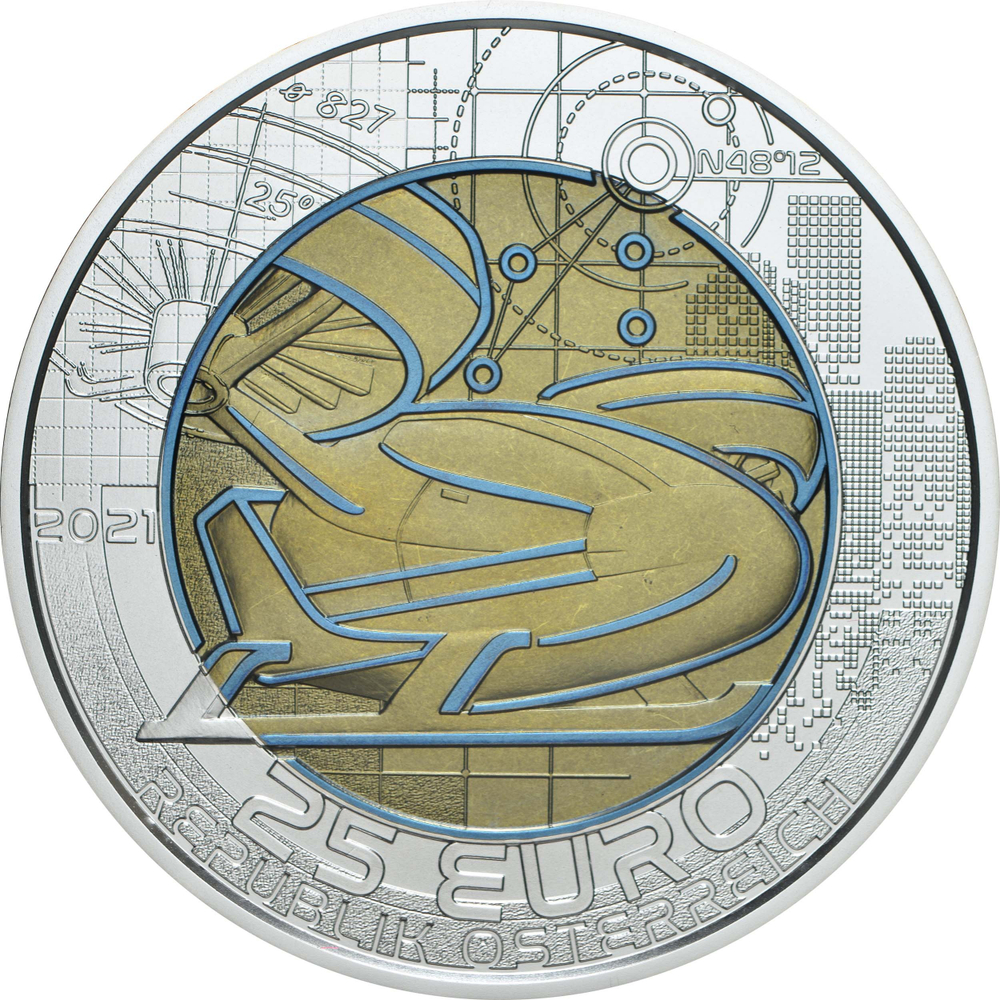 АВСТРИЯ, 2021, 25 ЕВРО [БИМЕТАЛЛ: СЕРЕБРО + НИОБИЙ]