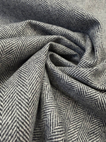 Шерсть костюмно-плательная в черно-серую елочку