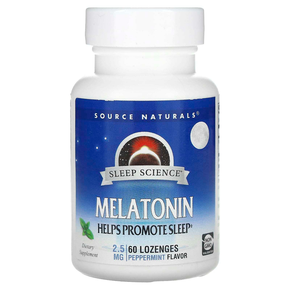 Source Naturals, Sleep Science, мелатонин, 2,5 мг, 60 леденцов
