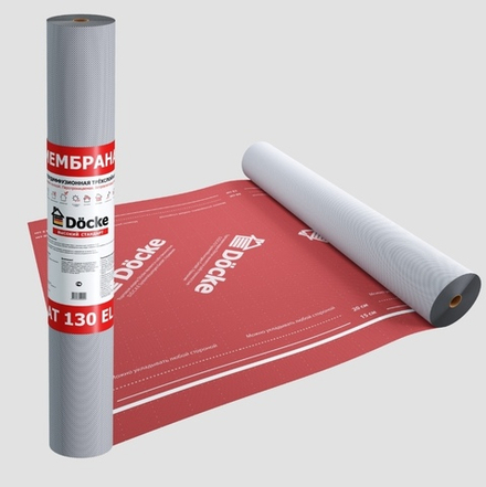 Супер диффузионная мембрана АT 130 EL трёхслойная, универсальная с клеевой полосой Döcke (70м2)