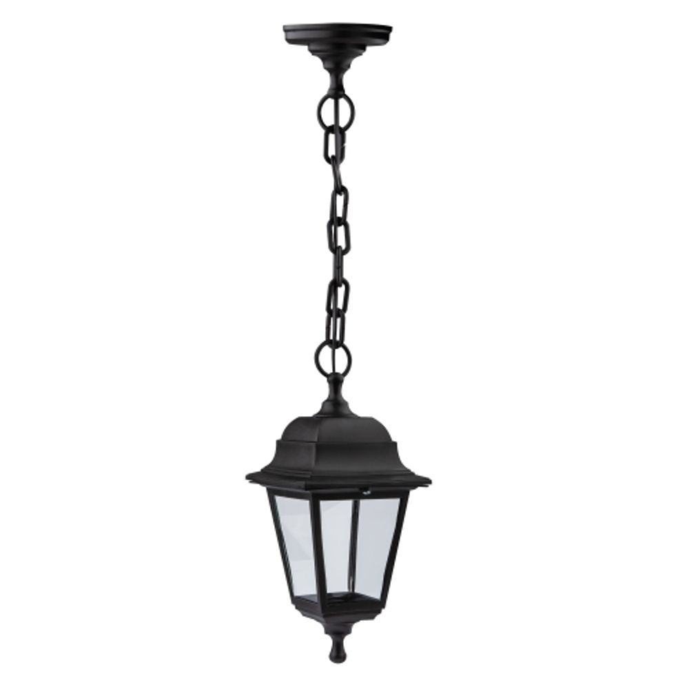 Садово-парковый светильник ЭРА НСУ 04-60-001 черный 4 гранный подвесной IP44 Е27 max60Вт | Садово-парковые светильники