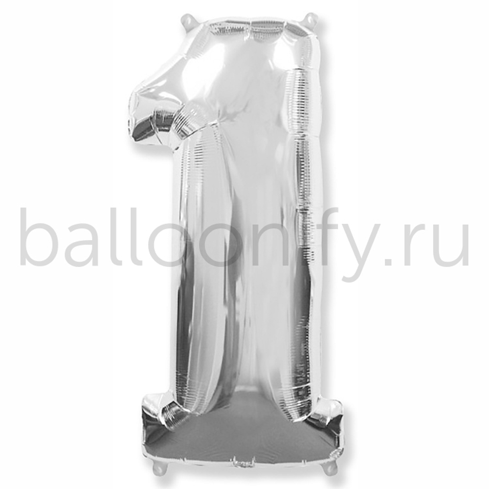 Шар ЦИФРА 1 Silver 32" 81 см