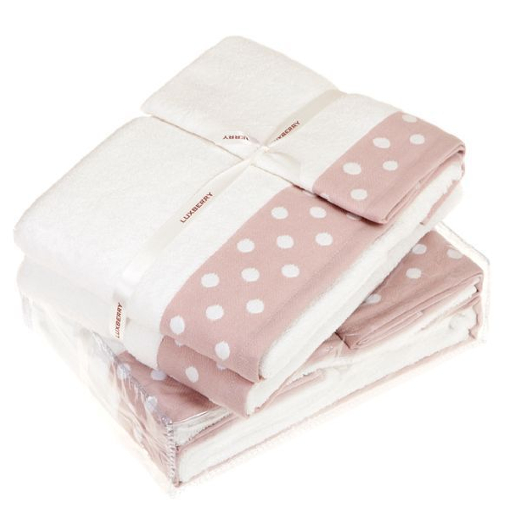 Набор полотенец 3 шт Luxberry Pretty Dots розовый Португалия