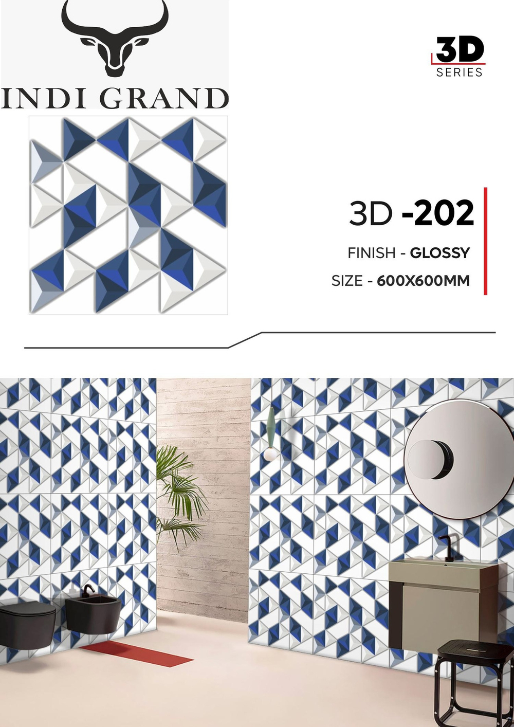 Керамогранит 3D 60х60 glossy - 202