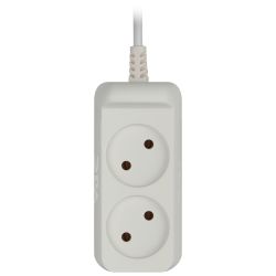 Удлинитель электрический ЭРА UX-2-1,5m без заземления 2 розетки 1,5м ПВС 2x0,75мм2 6А белый