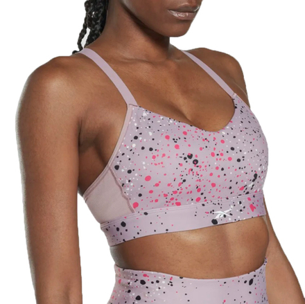Женский топ-бра Reebok Lux Strappy Bra Yoga AOP